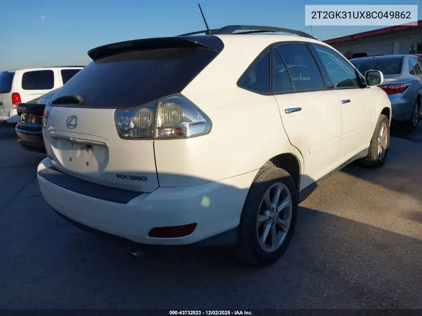 2T2GK31UX8C049862 2008 Lexus Rx 350