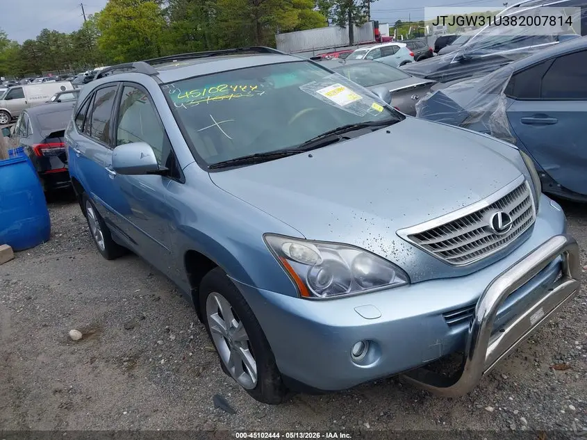 JTJGW31U382007814 2008 Lexus Rx 400H