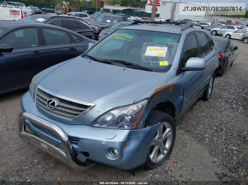 JTJGW31U382007814 2008 Lexus Rx 400H