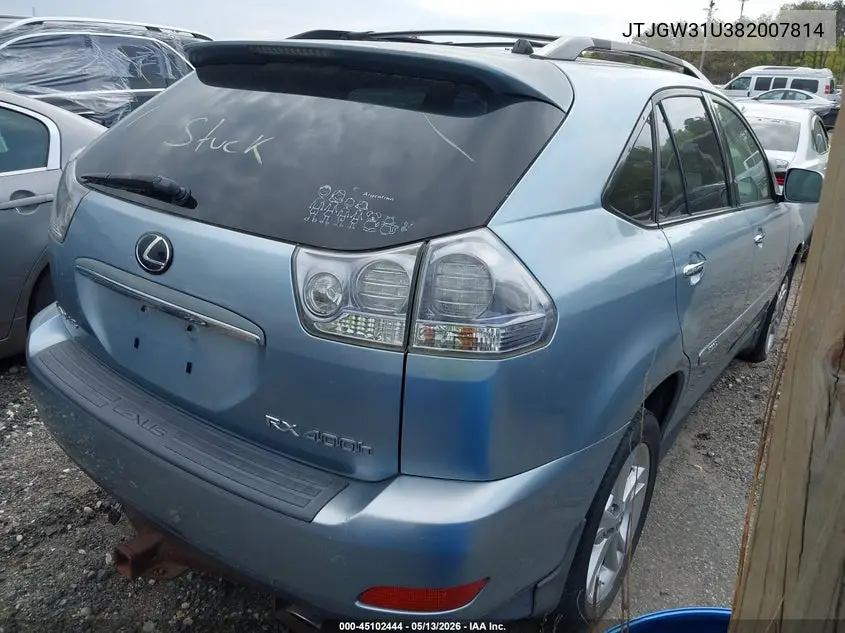 JTJGW31U382007814 2008 Lexus Rx 400H