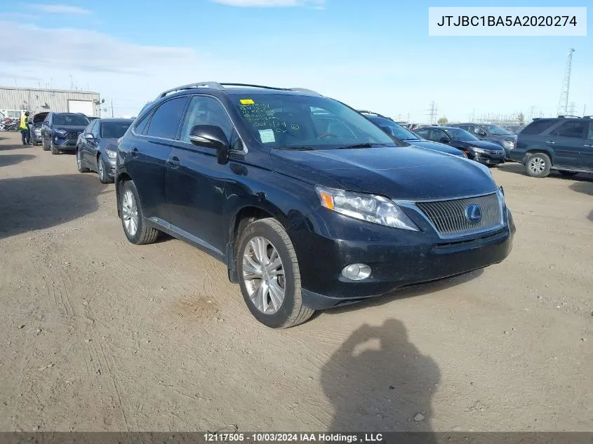 JTJBC1BA5A2020274 2010 Lexus Rx 450H