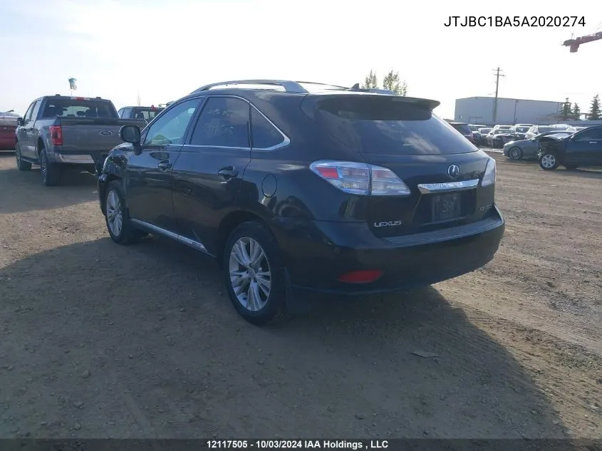 JTJBC1BA5A2020274 2010 Lexus Rx 450H