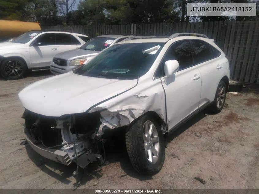 JTJBK1BA5A2418152 2010 Lexus Rx 350