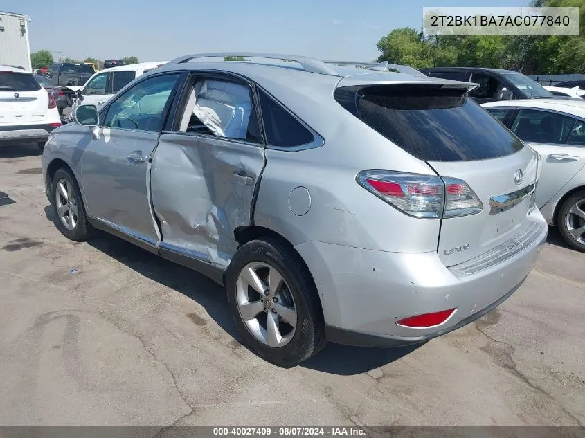 2T2BK1BA7AC077840 2010 Lexus Rx 350