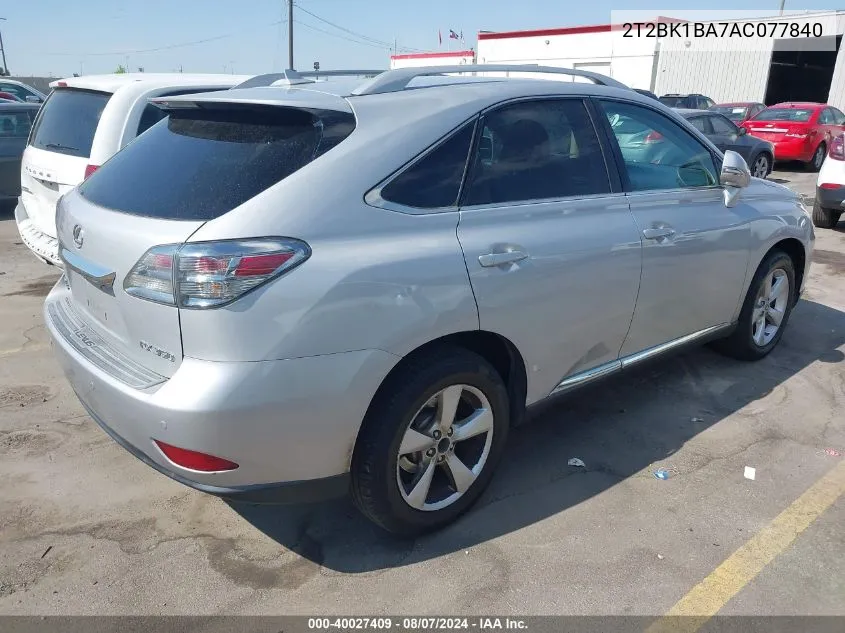 2T2BK1BA7AC077840 2010 Lexus Rx 350