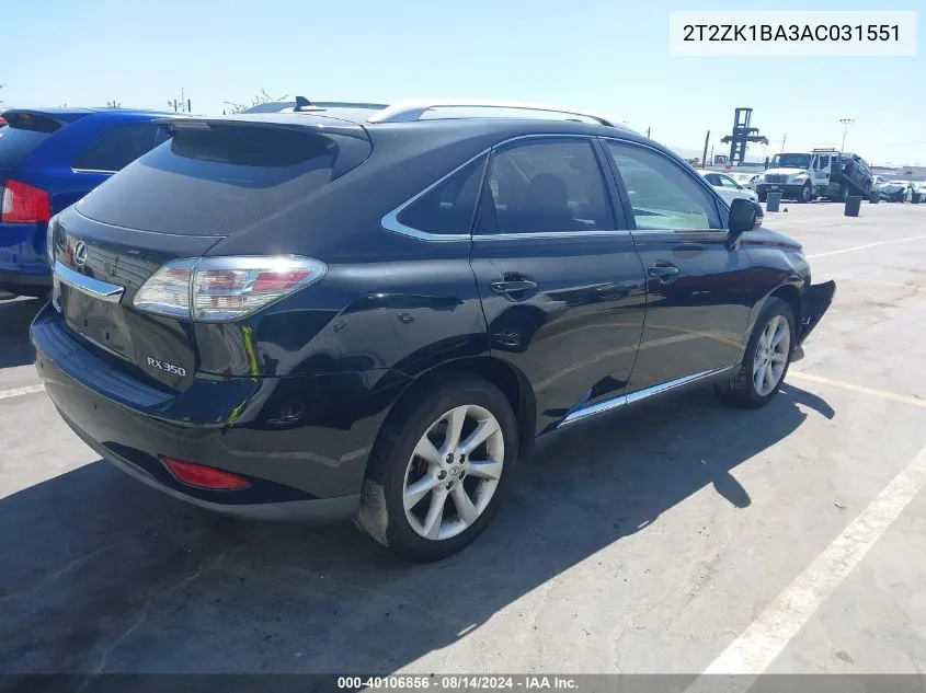 2T2ZK1BA3AC031551 2010 Lexus Rx 350