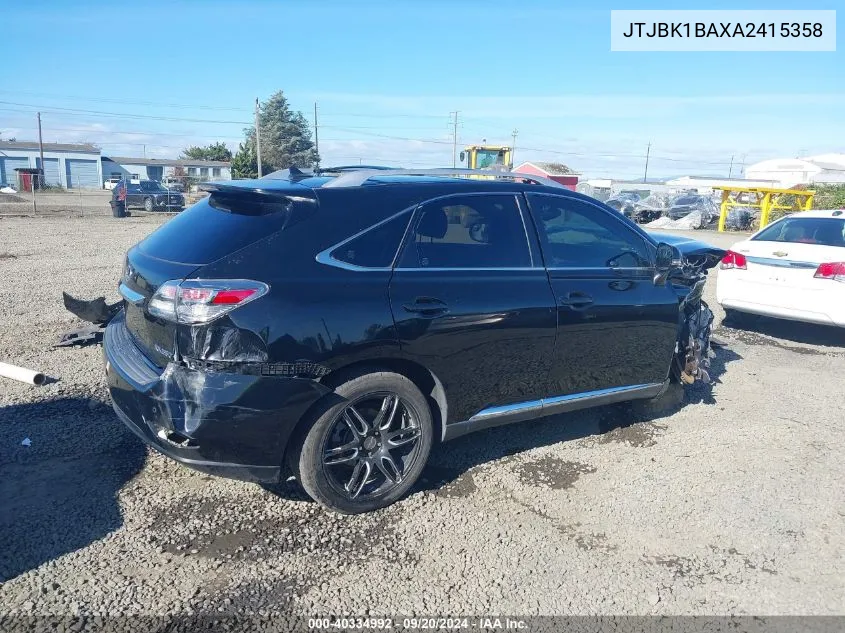 2010 Lexus Rx 350 VIN: JTJBK1BAXA2415358 Lot: 40334992