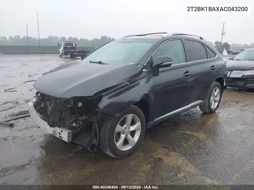 2T2BK1BAXAC043200 2010 Lexus Rx 350