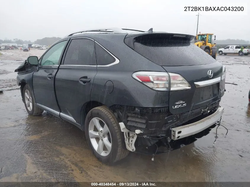 2T2BK1BAXAC043200 2010 Lexus Rx 350