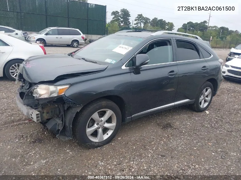 2T2BK1BA2AC061500 2010 Lexus Rx 350