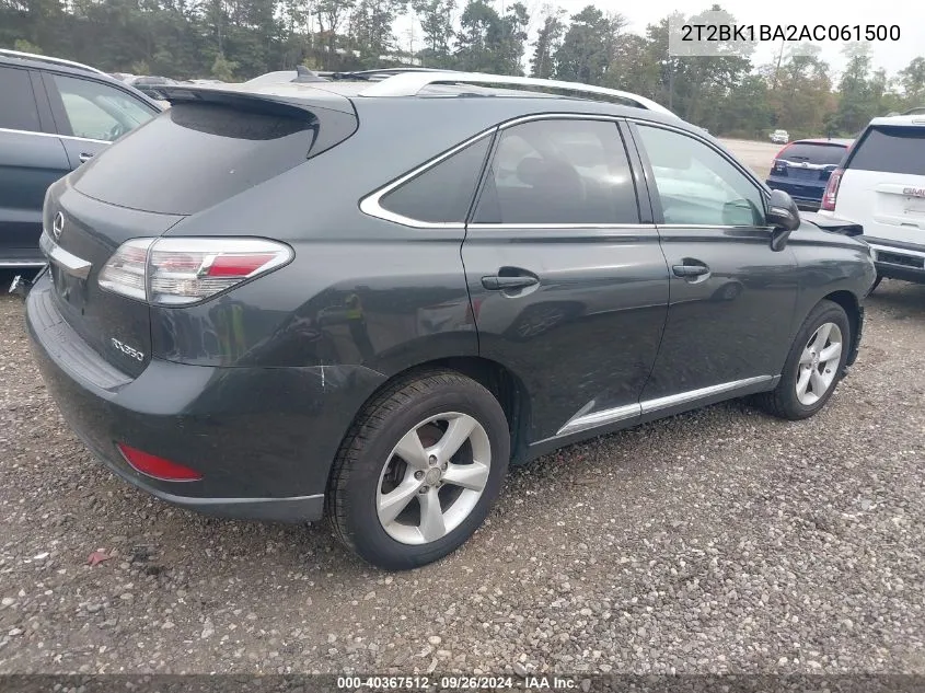 2T2BK1BA2AC061500 2010 Lexus Rx 350