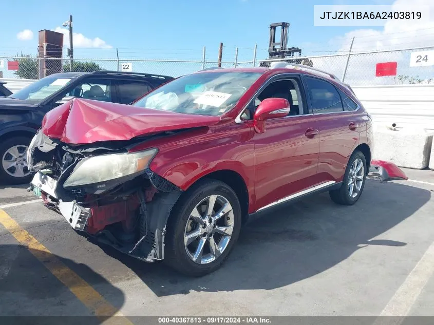 JTJZK1BA6A2403819 2010 Lexus Rx 350