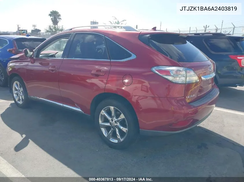 JTJZK1BA6A2403819 2010 Lexus Rx 350