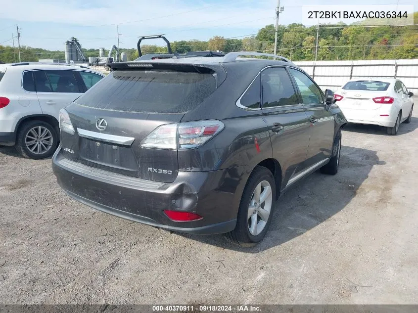 2T2BK1BAXAC036344 2010 Lexus Rx 350