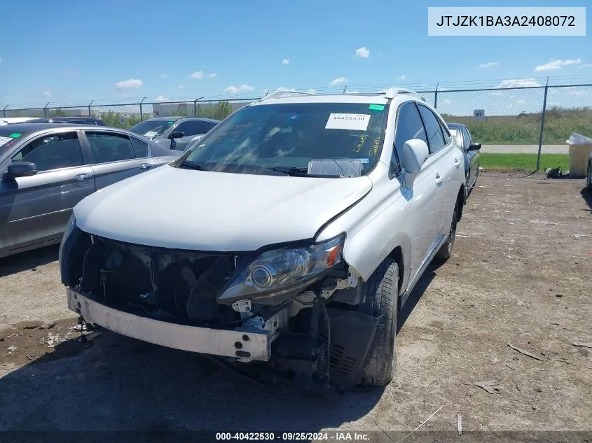 2010 Lexus Rx 350 VIN: JTJZK1BA3A2408072 Lot: 40422530