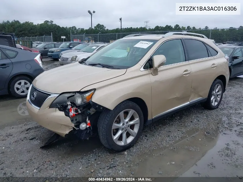 2010 Lexus Rx 350 350 VIN: 2T2ZK1BA3AC016306 Lot: 40434962