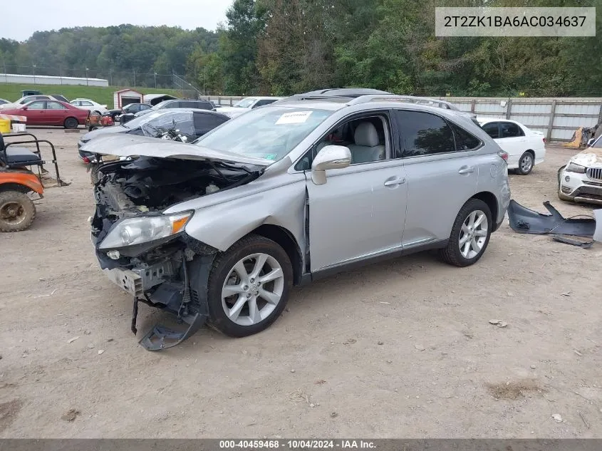 2T2ZK1BA6AC034637 2010 Lexus Rx 350