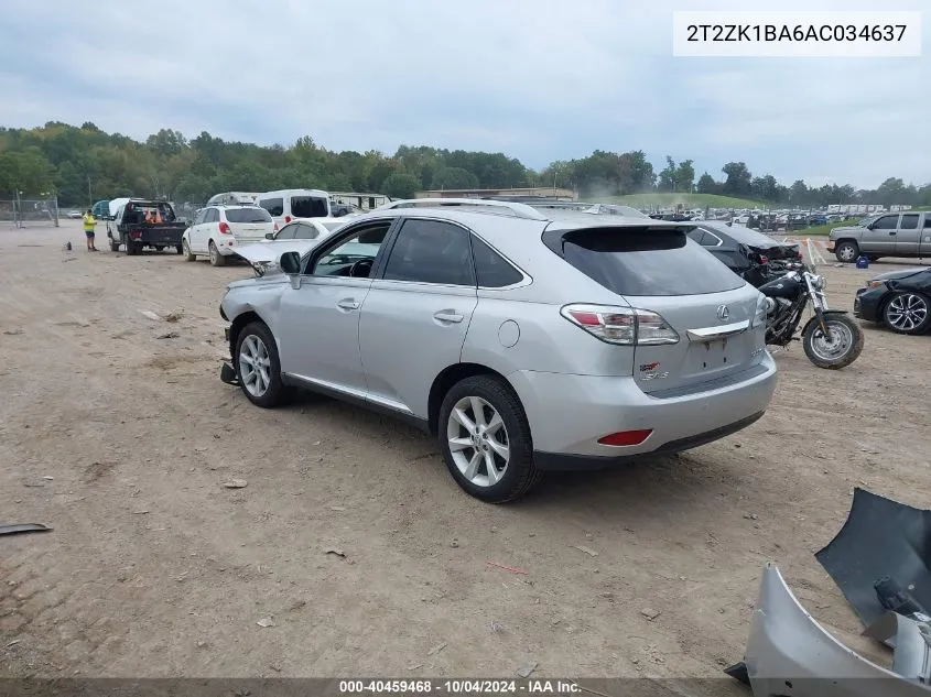 2T2ZK1BA6AC034637 2010 Lexus Rx 350