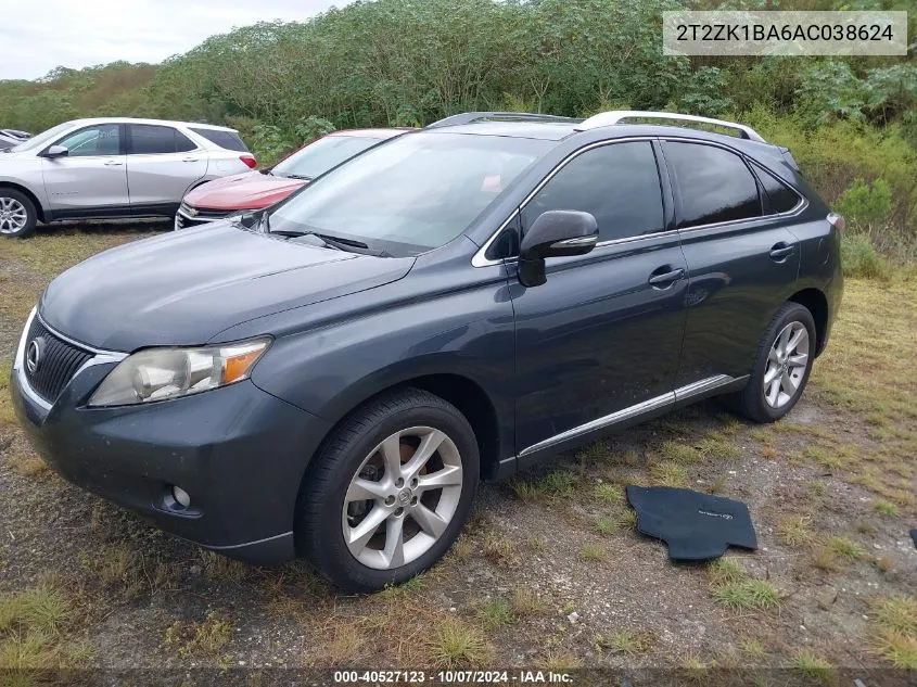 2T2ZK1BA6AC038624 2010 Lexus Rx 350