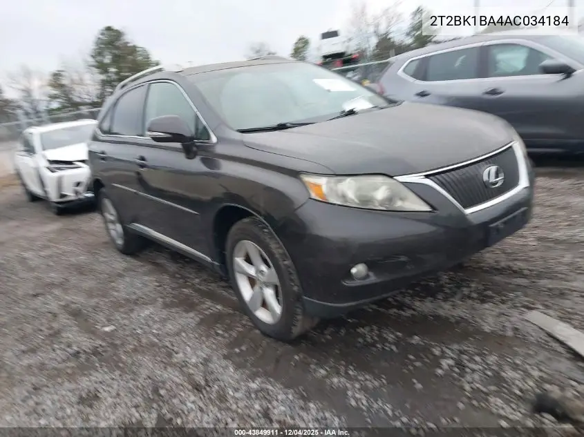 2T2BK1BA4AC034184 2010 Lexus Rx 350