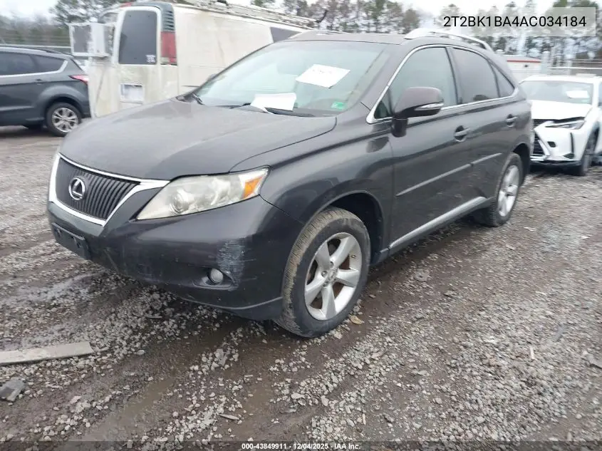 2T2BK1BA4AC034184 2010 Lexus Rx 350