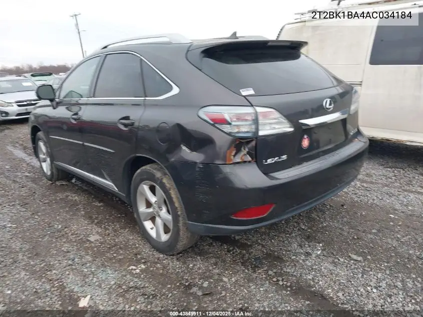 2T2BK1BA4AC034184 2010 Lexus Rx 350