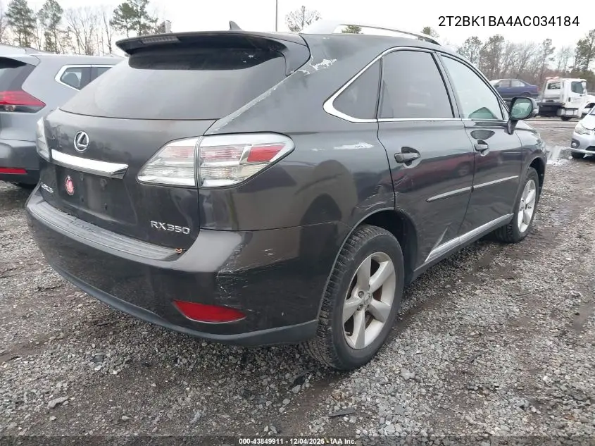 2T2BK1BA4AC034184 2010 Lexus Rx 350