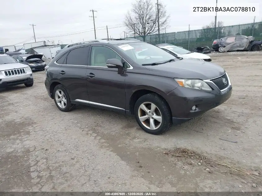 2T2BK1BA3AC078810 2010 Lexus Rx 350