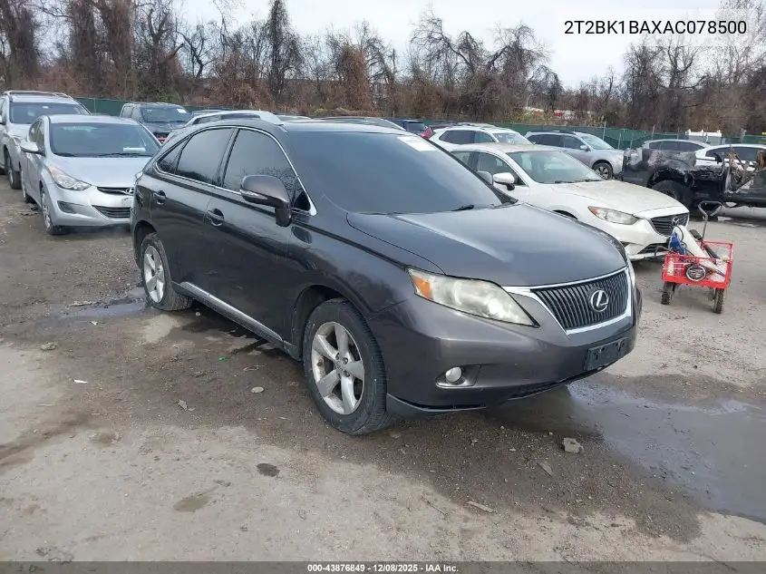 2T2BK1BAXAC078500 2010 Lexus Rx 350
