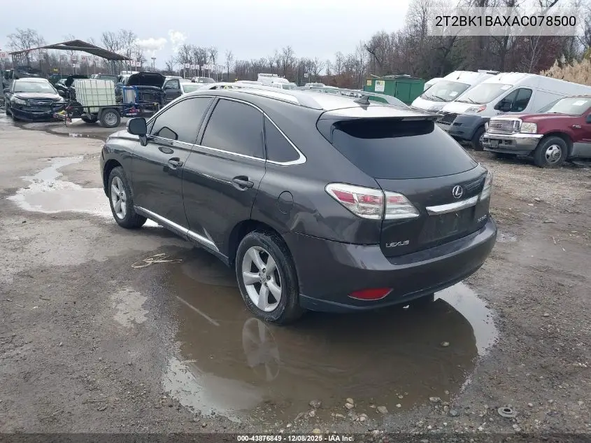 2T2BK1BAXAC078500 2010 Lexus Rx 350