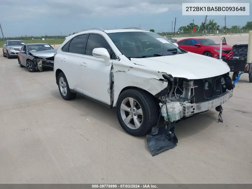 2T2BK1BA5BC093648 2011 Lexus Rx 350