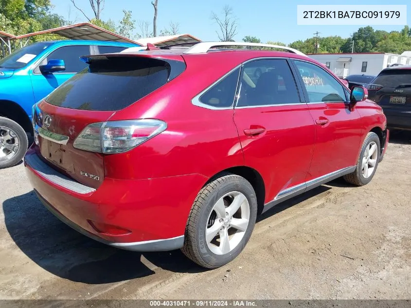 2T2BK1BA7BC091979 2011 Lexus Rx 350