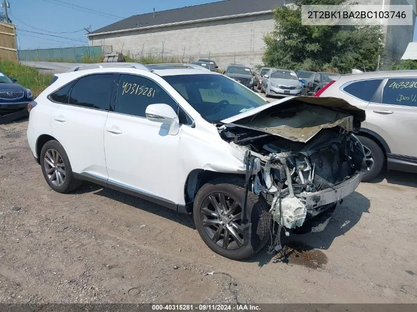 2T2BK1BA2BC103746 2011 Lexus Rx 350