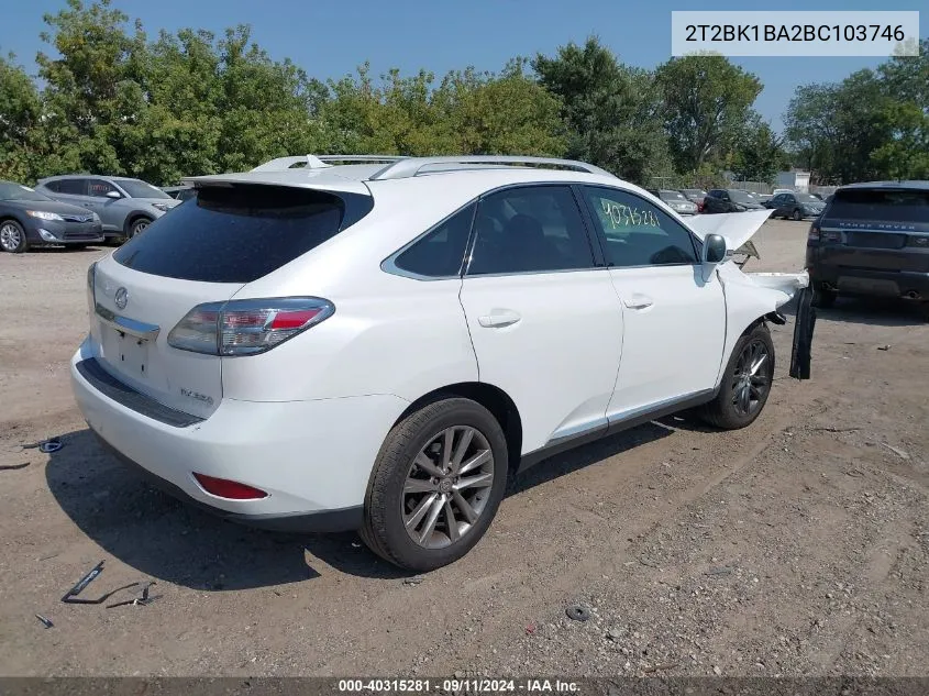 2T2BK1BA2BC103746 2011 Lexus Rx 350