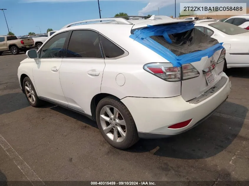 2T2ZK1BA1BC058488 2011 Lexus Rx 350