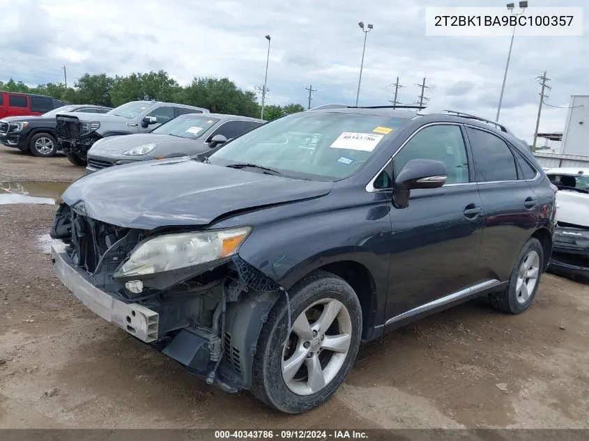 2T2BK1BA9BC100357 2011 Lexus Rx 350