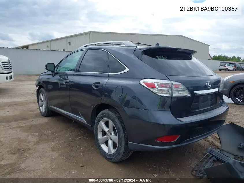 2T2BK1BA9BC100357 2011 Lexus Rx 350