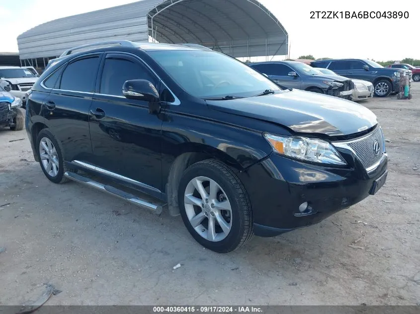 2T2ZK1BA6BC043890 2011 Lexus Rx 350