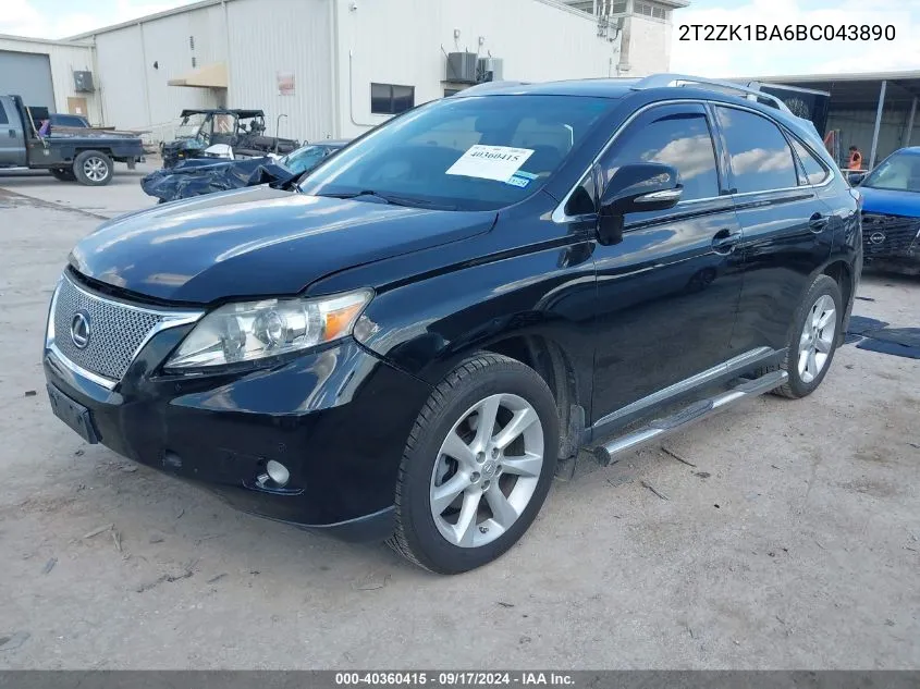 2T2ZK1BA6BC043890 2011 Lexus Rx 350