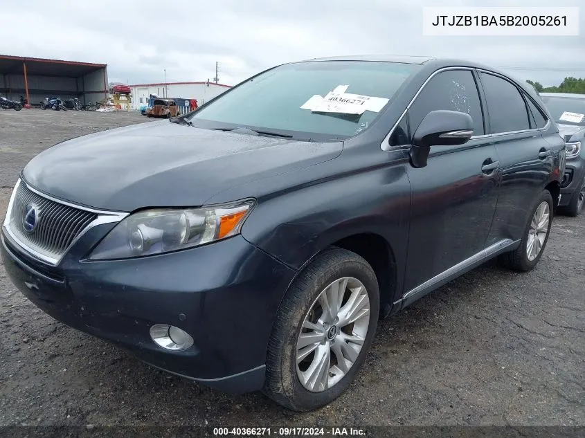 JTJZB1BA5B2005261 2011 Lexus Rx 450H