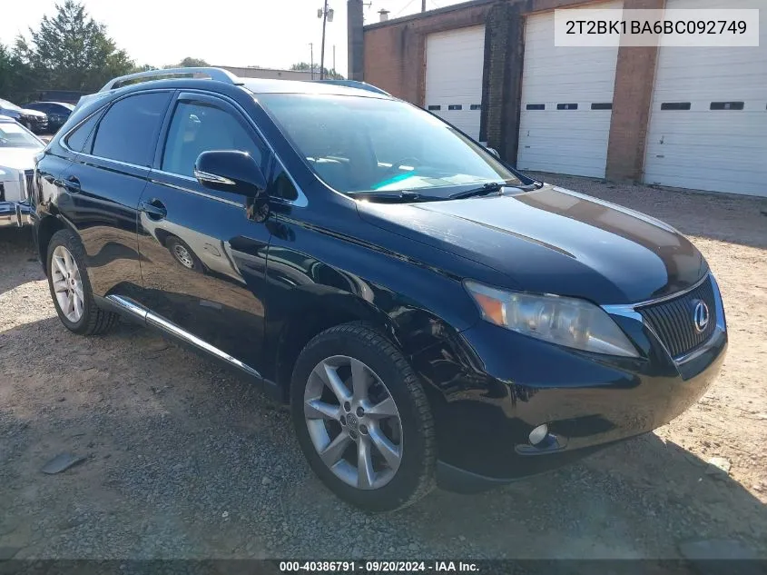 2T2BK1BA6BC092749 2011 Lexus Rx 350