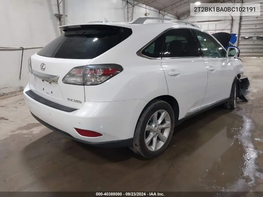 2T2BK1BA0BC102191 2011 Lexus Rx 350