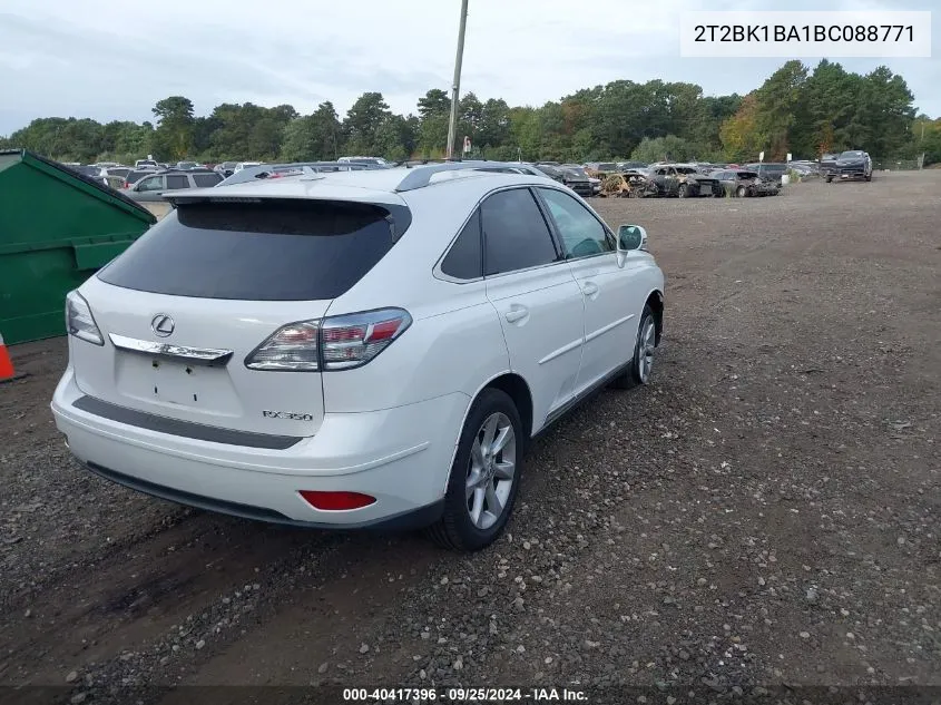 2011 Lexus Rx 350 VIN: 2T2BK1BA1BC088771 Lot: 40417396