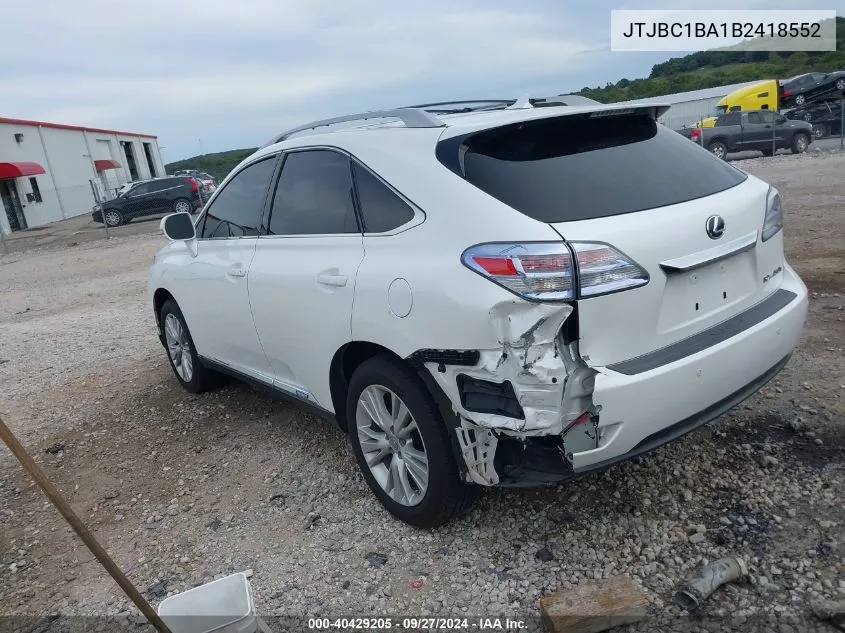 JTJBC1BA1B2418552 2011 Lexus Rx 450H