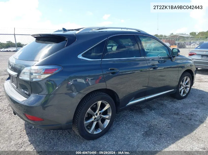 2T2ZK1BA9BC042443 2011 Lexus Rx 350