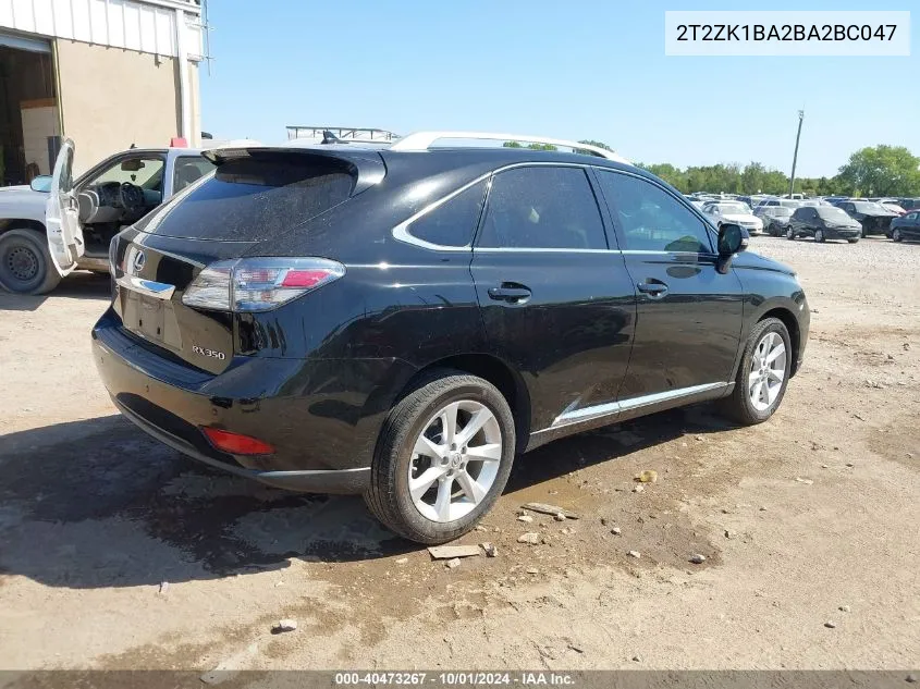 2T2ZK1BA2BA2BC047 2011 Lexus Rx 350