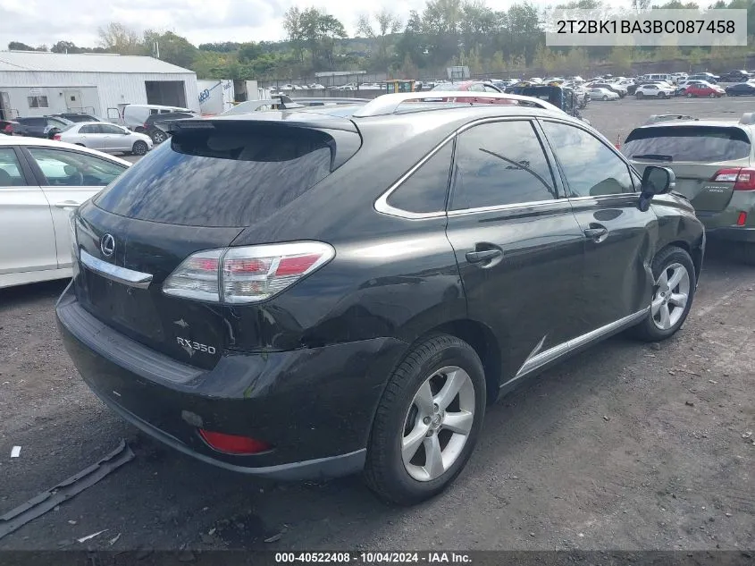 2T2BK1BA3BC087458 2011 Lexus Rx 350