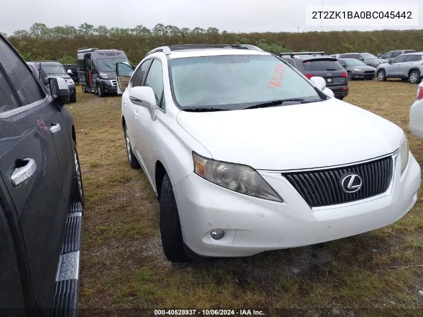 2T2ZK1BA0BC045442 2011 Lexus Rx 350