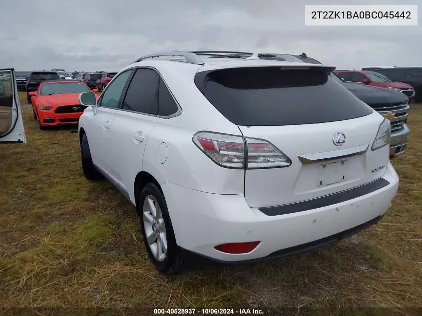 2T2ZK1BA0BC045442 2011 Lexus Rx 350