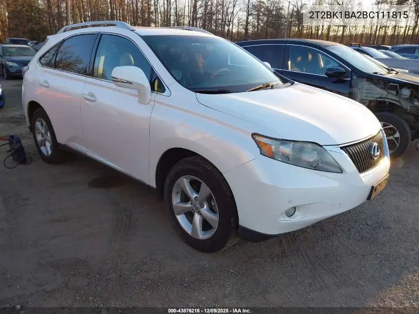 2T2BK1BA2BC111815 2011 Lexus Rx 350